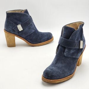 UGG Australia Brienne Suede Indigo Buckle Ankle Booties Size 9.5